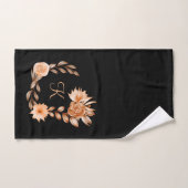 Mit Monogramm Schwarzes Brot und Pfirsichblüten Badhandtuch Set (Handtuch)