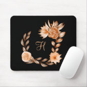 Mit Monogramm Schwarzes Brot und Pfirsichblüten Mousepad (Mit Mouse)