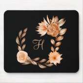 Mit Monogramm Schwarzes Brot und Pfirsichblüten Mousepad (Vorne)