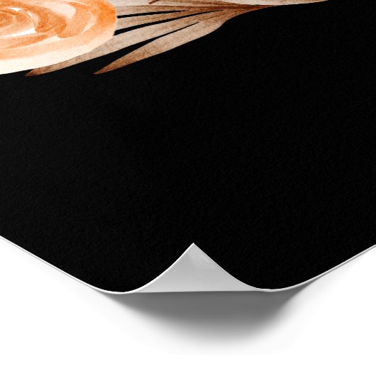 Mit Monogramm Schwarzes Brot und Pfirsichblüten Poster (Ecke)