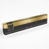 Mit Monogramm, schwarzes Design Namensplakette