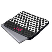 Mit Monogramm schwarzes Dottie Laptopschutzhülle (Vorne Knopf)