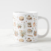 Mit Monogramm schwarzes Erdbeerland Jumbo-Tasse (Rechts)