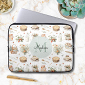 Mit Monogramm schwarzes Erdbeerland Laptopschutzhülle