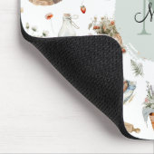 Mit Monogramm schwarzes Erdbeerland Mousepad (Ecke)