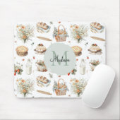 Mit Monogramm schwarzes Erdbeerland Mousepad (Mit Mouse)