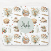 Mit Monogramm schwarzes Erdbeerland Mousepad (Vorne)
