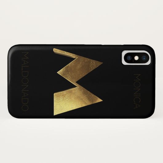 Mit Monogramm schwarzes Gold der Case-Mate iPhone Hülle (Rückseite (Horizontal))