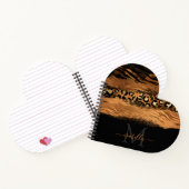 Mit Monogramm Schwarzes Gold Elegantes Skript Kupf Notizblock (Innenseite)