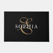Mit Monogramm Schwarzes Gold Fußmatte (Vorderseite)