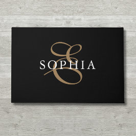 Mit Monogramm Schwarzes Gold Fußmatte