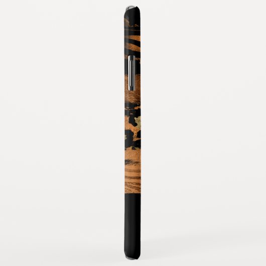 Mit Monogramm Schwarzes Gold-Script-Kupfer Case-Mate iPhone Hülle (Hinten/Rechts)