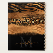 Mit Monogramm Schwarzes Gold-Script-Kupfer Planer (Rückseite)