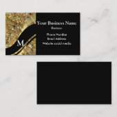 Mit Monogramm schwarzes Gold und wirbelfarbiges Mu Visitenkarte (Vorne/Hinten)