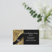 Mit Monogramm schwarzes Gold und wirbelfarbiges Mu Visitenkarte (Stehend Vorderseite)