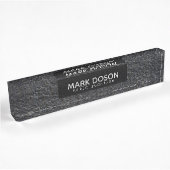 Mit Monogramm Schwarzes Granitmuster Namensplakette