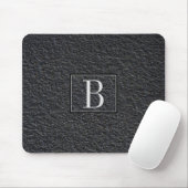 Mit Monogramm schwarzes Marmormuster Mousepad (Mit Mouse)