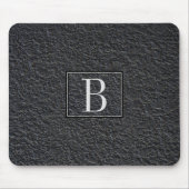 Mit Monogramm schwarzes Marmormuster Mousepad (Vorne)