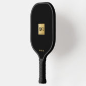 Mit Monogramm Schwarzes Quadrat Pickleball Schläger (Links)