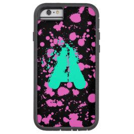 Mit Monogramm Schwarzes und Fuschia iPhone X Hülle