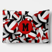 Mit Monogramm Schwarzes Volleyball-Muster Zubehörtasche (Vorderseite)