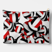 Mit Monogramm Schwarzes Volleyball-Muster Zubehörtasche (Rückseite)