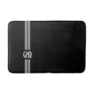 Mit Monogramm ~ Schwarzweiss-Deko Badematte