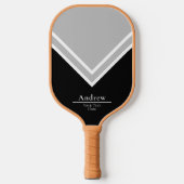 Mit Monogramm Schwarzweiß-Monogramm Pickleball Schläger (Vorderseite)