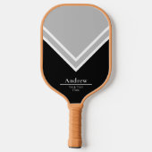 Mit Monogramm Schwarzweiß-Monogramm Pickleball Schläger (Rückseite)