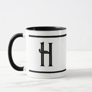 Mit Monogramm Schwarzweißdesign Tasse