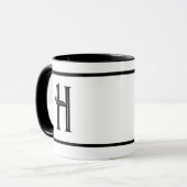 Mit Monogramm Schwarzweißdesign Tasse (Vorderseite Links)