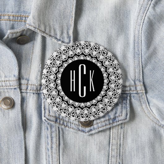 Mit Monogramm Schwarzweißdiamanten Button (Beispiel)