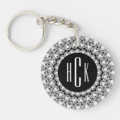 Mit Monogramm Schwarzweißdiamanten Schlüsselanhänger (Vorderseite)