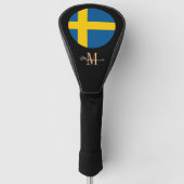 Mit Monogramm & Schweden Flag Golf Clubs Covers Golf Headcover (Vorderseite)