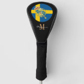 Mit Monogramm & Schweden Flag Golf Clubs Covers Headcover (Vorderseite)