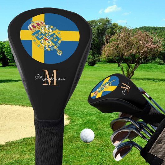 Mit Monogramm & Schweden Flag Golf Clubs Covers Headcover