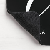 Mit Monogramm Script Letter A Black & White Mousepad (Ecke)