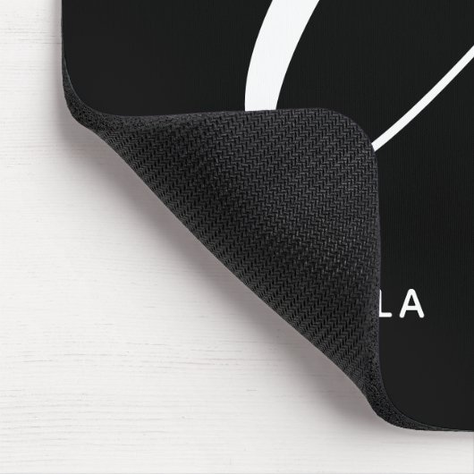 Mit Monogramm Script Letter A Black & White Mousepad (Ecke)