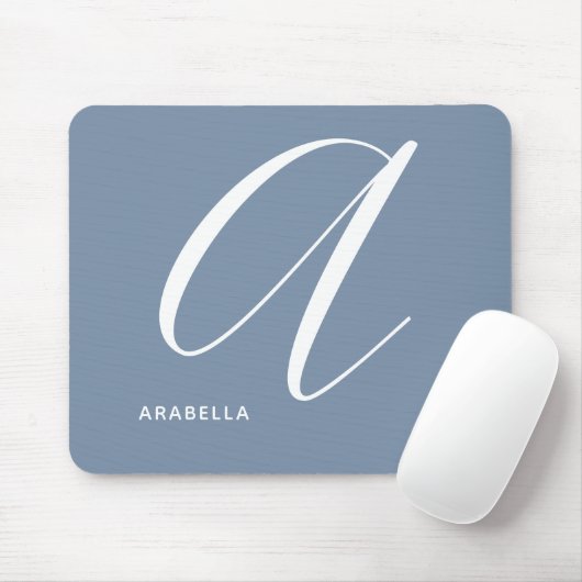 Mit Monogramm Script Letter A Blue Mousepad (Mit Mouse)