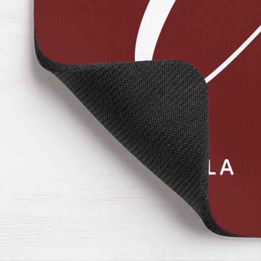 Mit Monogramm Script Letter A Burnt Umber Mousepad (Ecke)