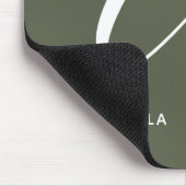Mit Monogramm Script Letter A Chive Green Mousepad (Ecke)
