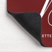 Mit Monogramm Script Letter B Autumn Red Mousepad (Ecke)