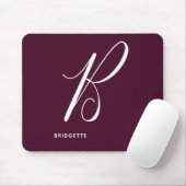 Mit Monogramm Script Letter B Burgundy Mousepad (Mit Mouse)
