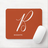 Mit Monogramm Script Letter B Burnt Orange Mousepad (Mit Mouse)
