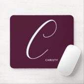 Mit Monogramm Script-Letter C Burgund Mousepad (Mit Mouse)