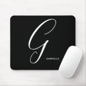 Mit Monogramm Script Letter G Black & White Mousepad (Mit Mouse)