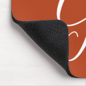 Mit Monogramm Script Letter G Burnt Orange Mousepad (Ecke)