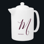 Mit Monogramm Script Letter M Burgundy<br><div class="desc">Ihr Monogramm und Ihr Name in modernen,  eleganten bordeauxfarbenen Schriftart sind Set auf weißem Hintergrund. Es stehen zusätzliche Farben zur Verfügung,  und Sie können die Farbe des Schriftartes auch selbst ändern,  indem Sie das Menü Bearbeiten benutzen. Dieses Design kann Ihren Vornamen oder Familiennamen darstellen. Macht ein wunderbares Geschenk!</div>