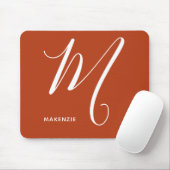 Mit Monogramm Script Letter M Burnt Orange Mousepad (Mit Mouse)