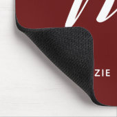 Mit Monogramm Script-Letter M Burnt Umber Mousepad (Ecke)